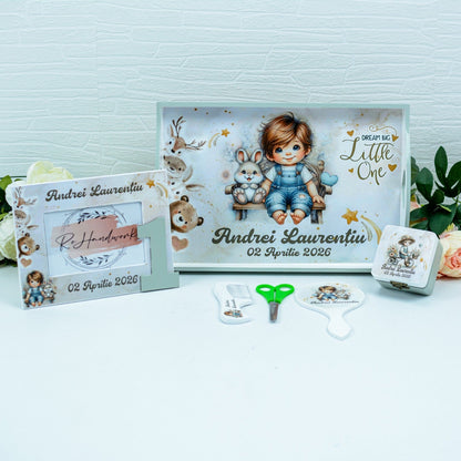 Set mot băiețel simpatic     - set tava taiere mot personalizat RoHandWork