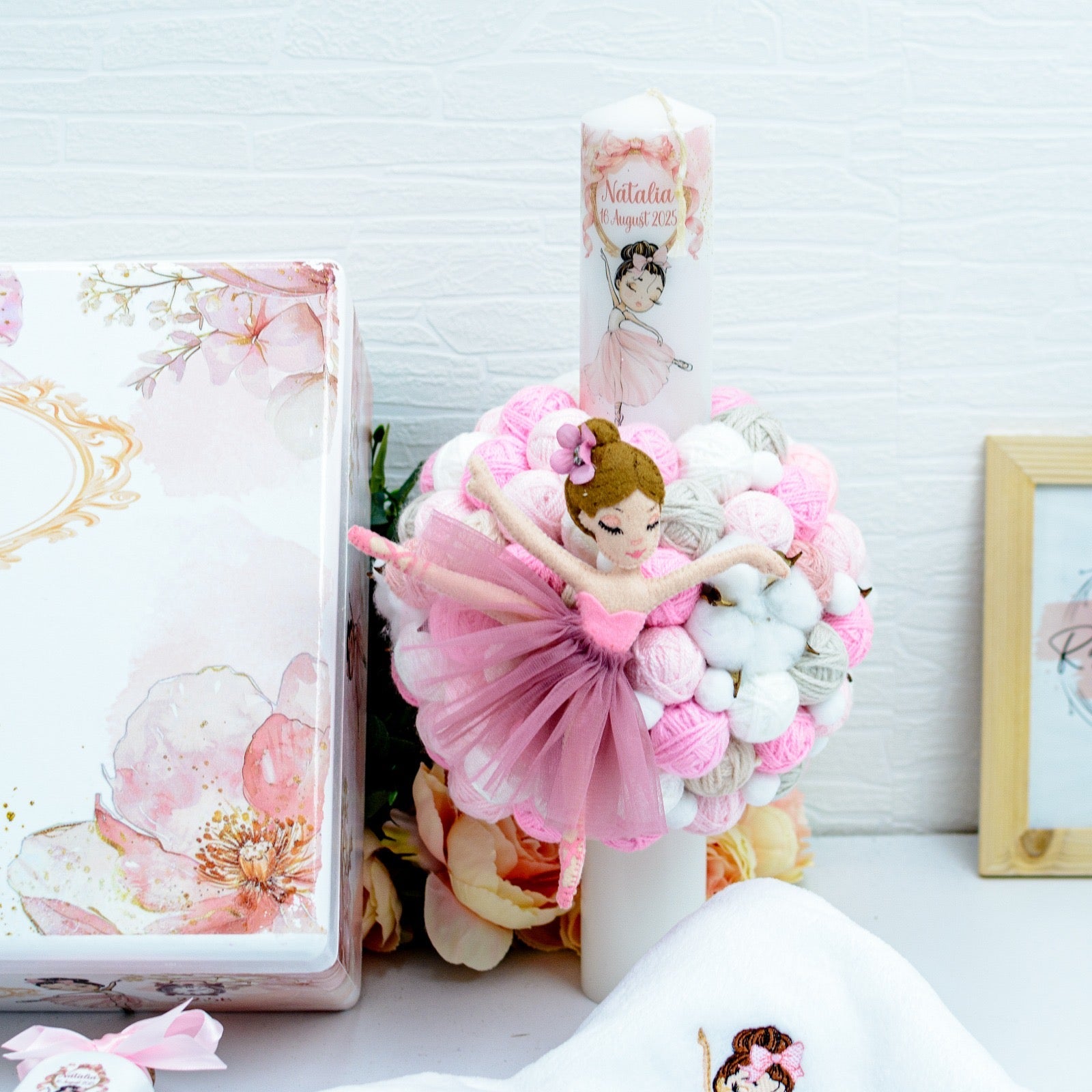 Lumanare Botez gheme Balerina Delicata RoHandWork