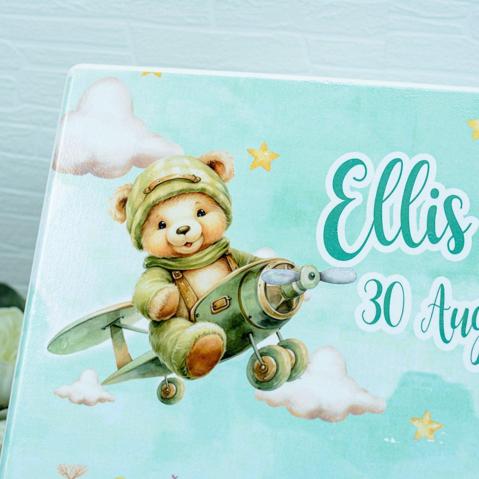 Cutie de amintiri botez ursuleț aviator RoHandWork