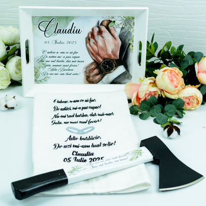 Set pentru gatitul mirelui verde RoHandWork