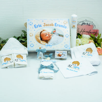 Trusou personalizat pentru botez -bebe Fotbalist RoHandWork