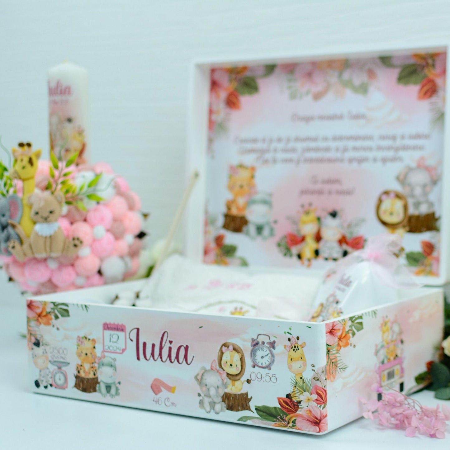 Set trusou botez animăluțe junglă fetiță RoHandWork