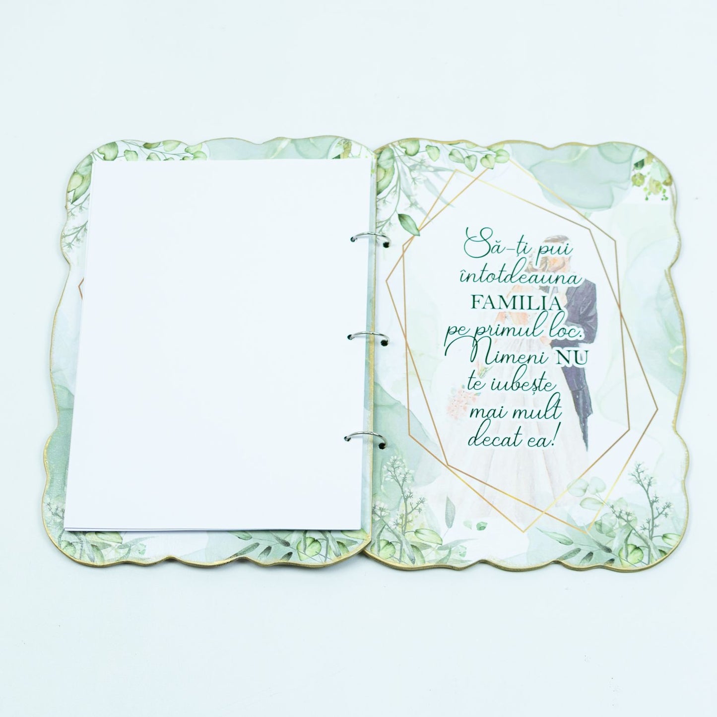 Guest Book nunta verde auriu RoHandWork