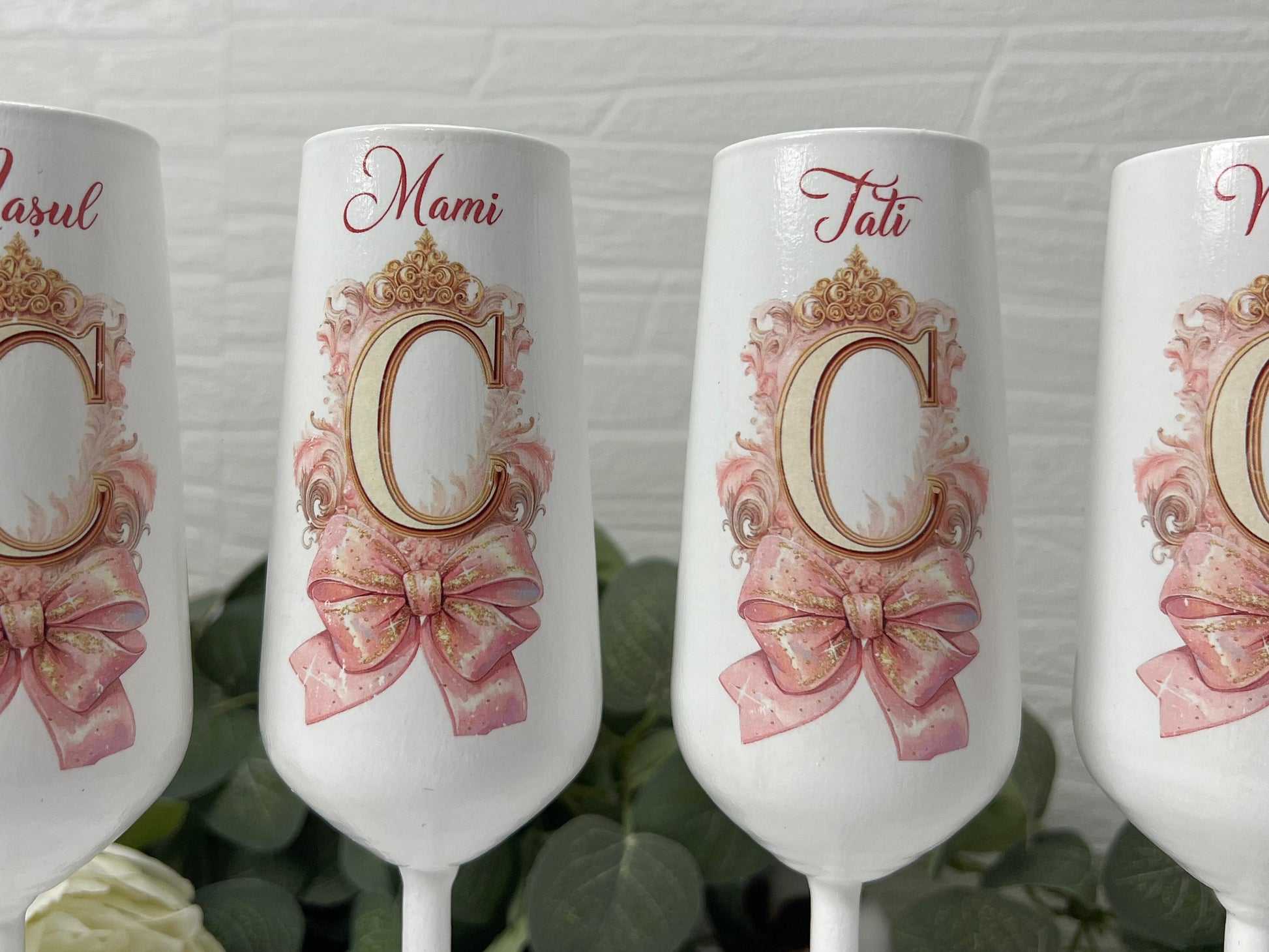 Pahare personalizate botez Fundiță RoHandWork