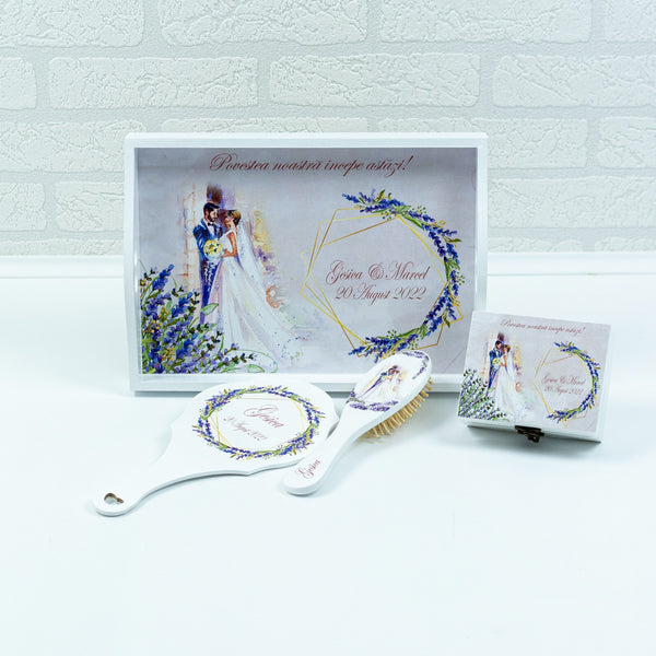 Set gatitul miresei lavanda RoHandWork