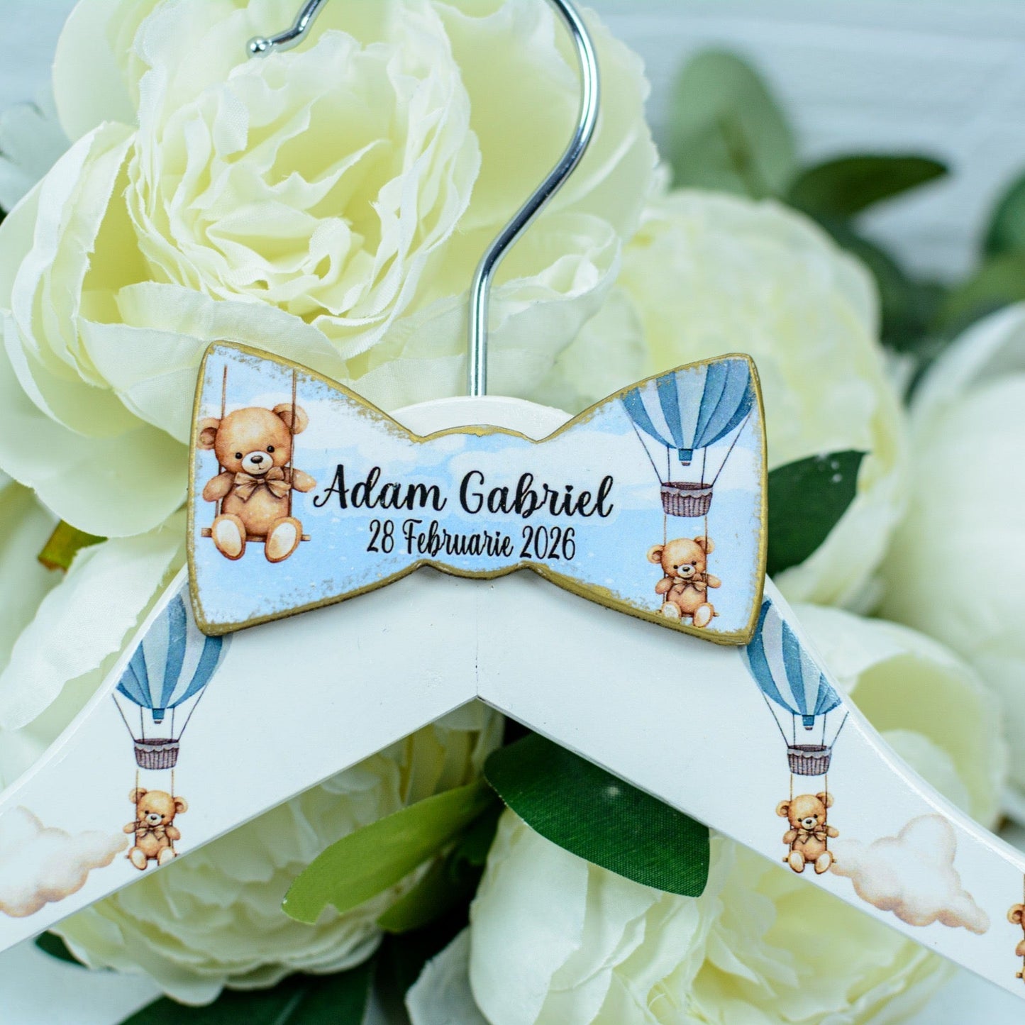 Umeraș copil botez personalizat ursuleț  3 RoHandWork