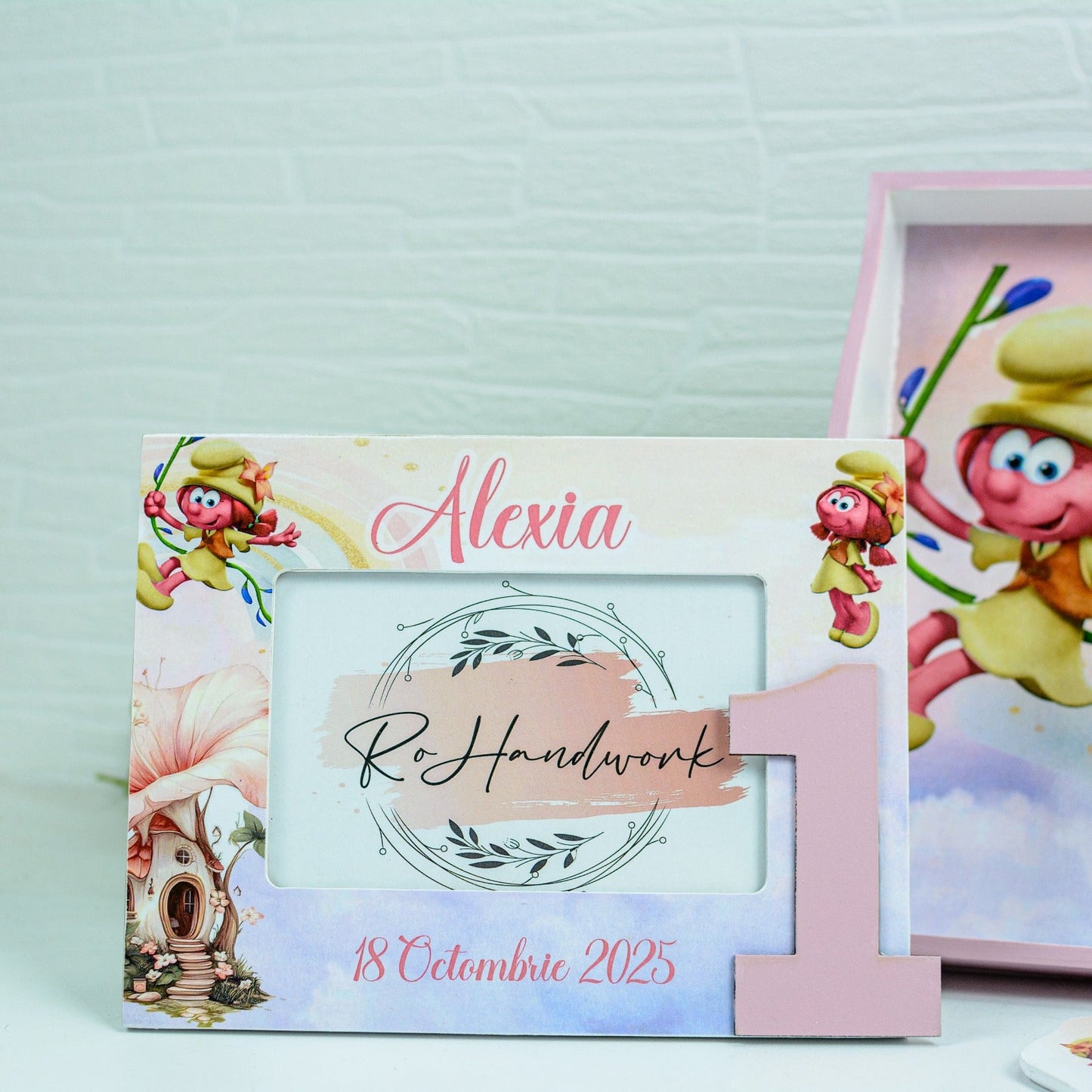Set mot Strumfita simpatică   - set tava taiere mot personalizat RoHandWork