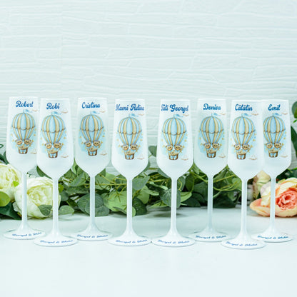 Pahare personalizate botez gemeni Ursuleți RoHandWork