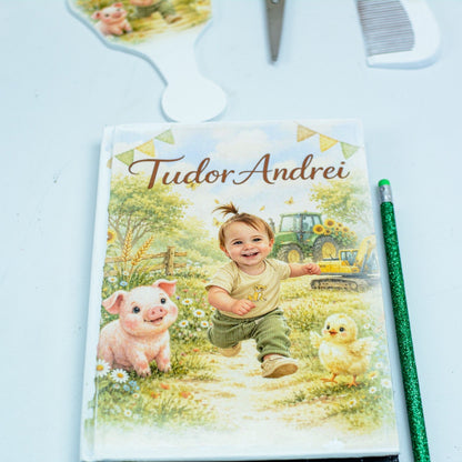 Set tavita moț Băiețel la fermă  -set tava pentru taiere mot (Copy) RoHandWork