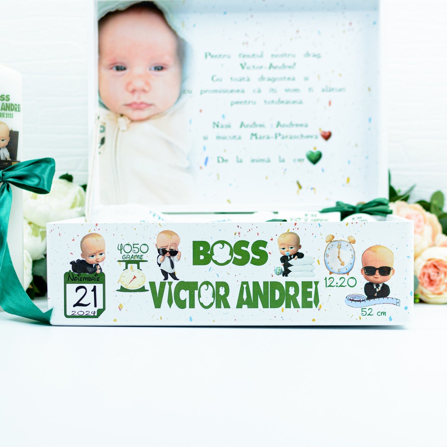 Set trusou Baby Boss servieta verde