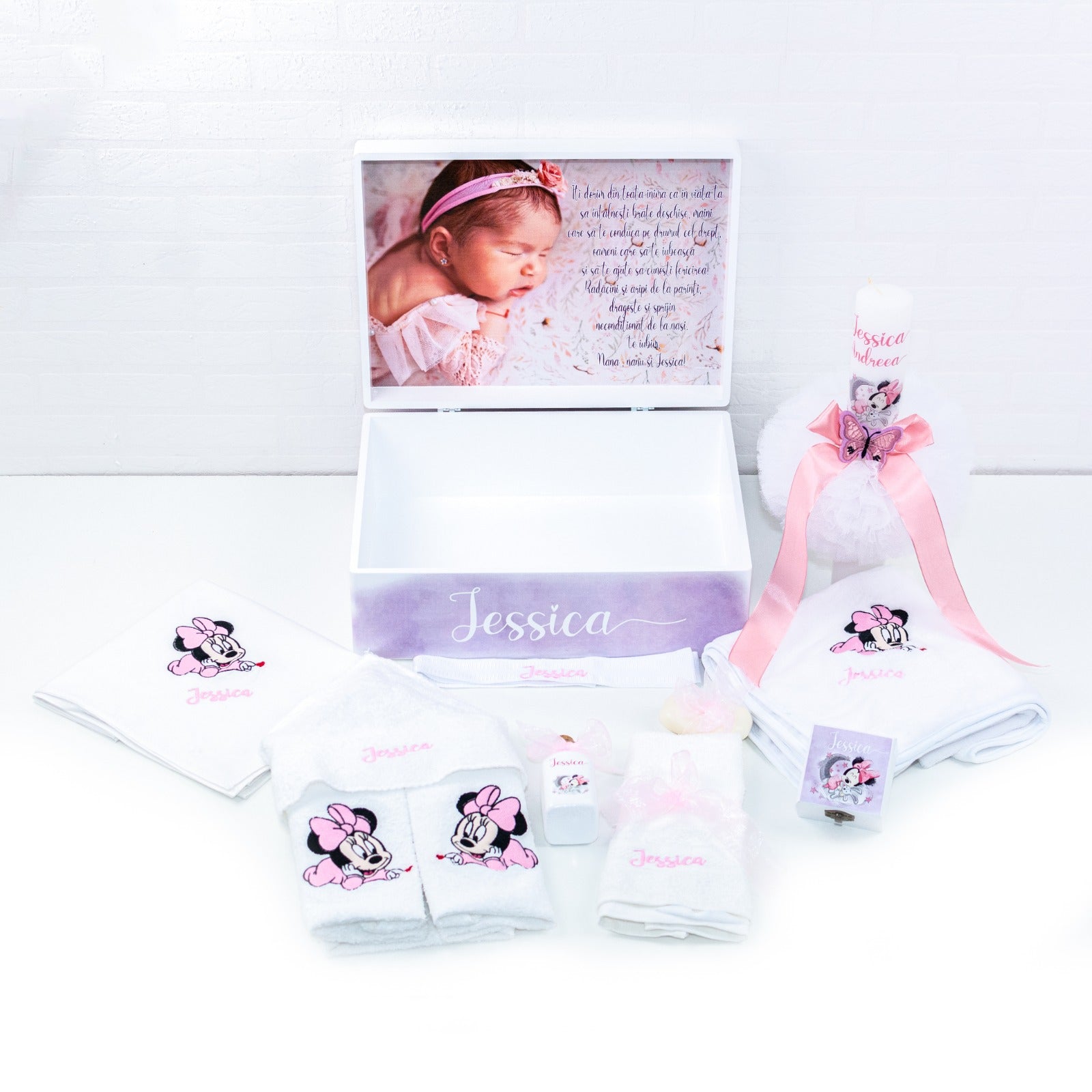 Set trusou botez Baby Minnie 3 RoHandWork