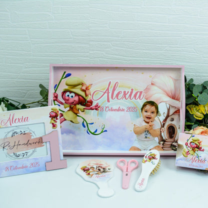 Set mot Strumfita simpatică   - set tava taiere mot personalizat RoHandWork