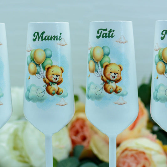 Pahare botez  Ursulețul  Vesel RoHandWork