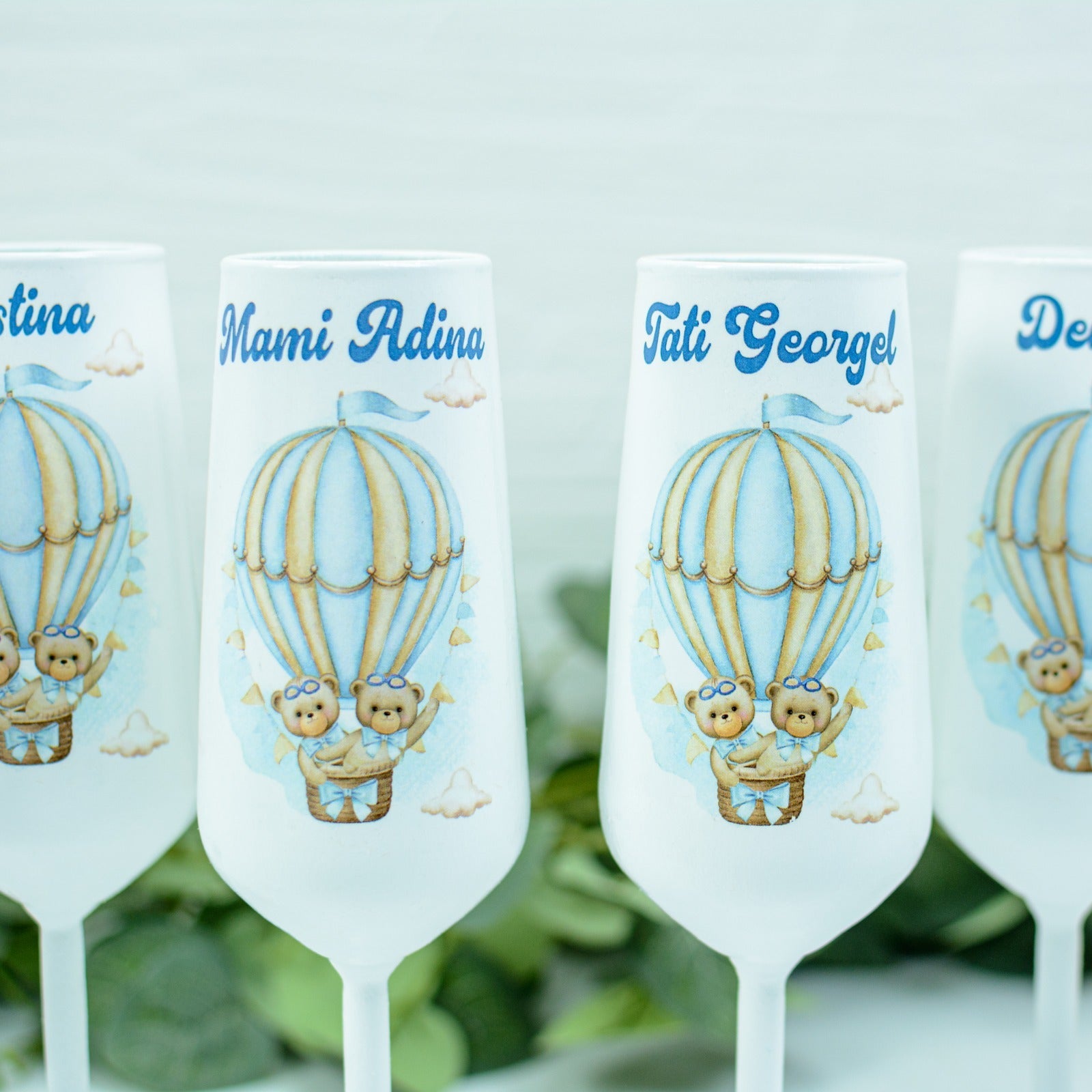 Pahare personalizate botez gemeni Ursuleți RoHandWork