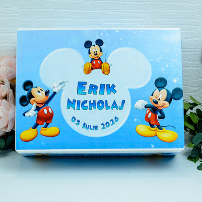 Cutie personalizata de amintiri pentru botez-Mickey Rohandwork 
