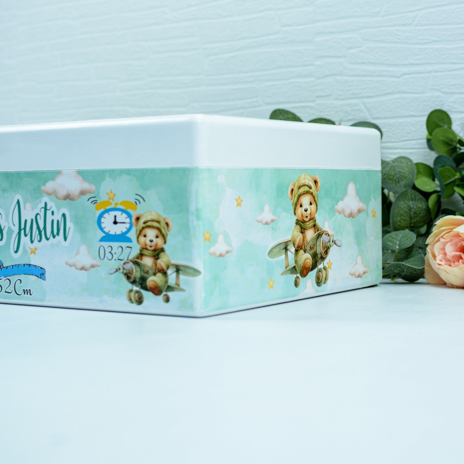 Cutie de amintiri botez ursuleț aviator RoHandWork