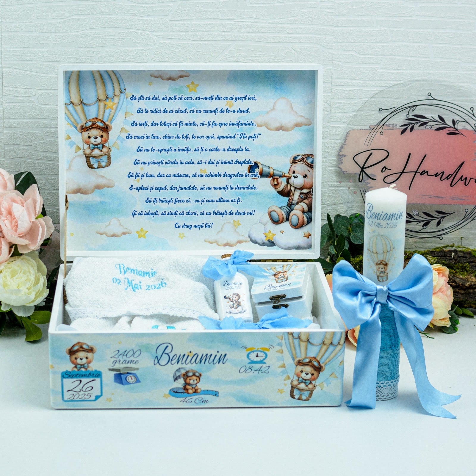 Set trusou botez Ursul Aviator RoHandWork