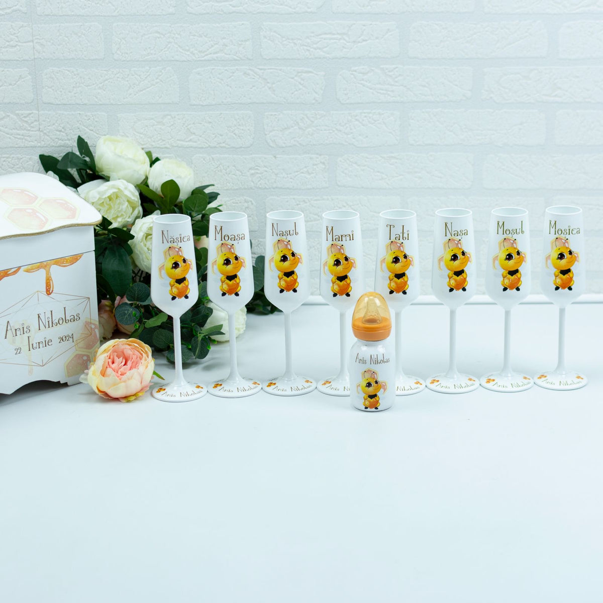 Pahare botez Albinute RoHandWork