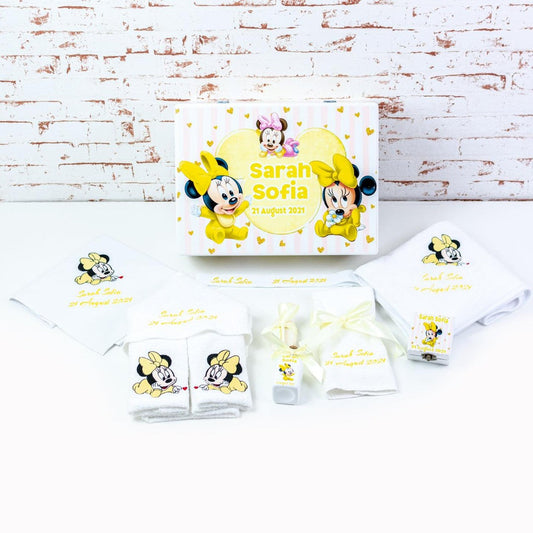 Set trusou botez baby Minnie Galben RoHandWork