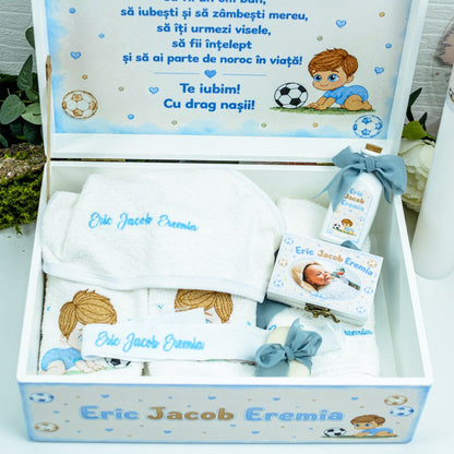 Trusou personalizat pentru botez -bebe Fotbalist RoHandWork