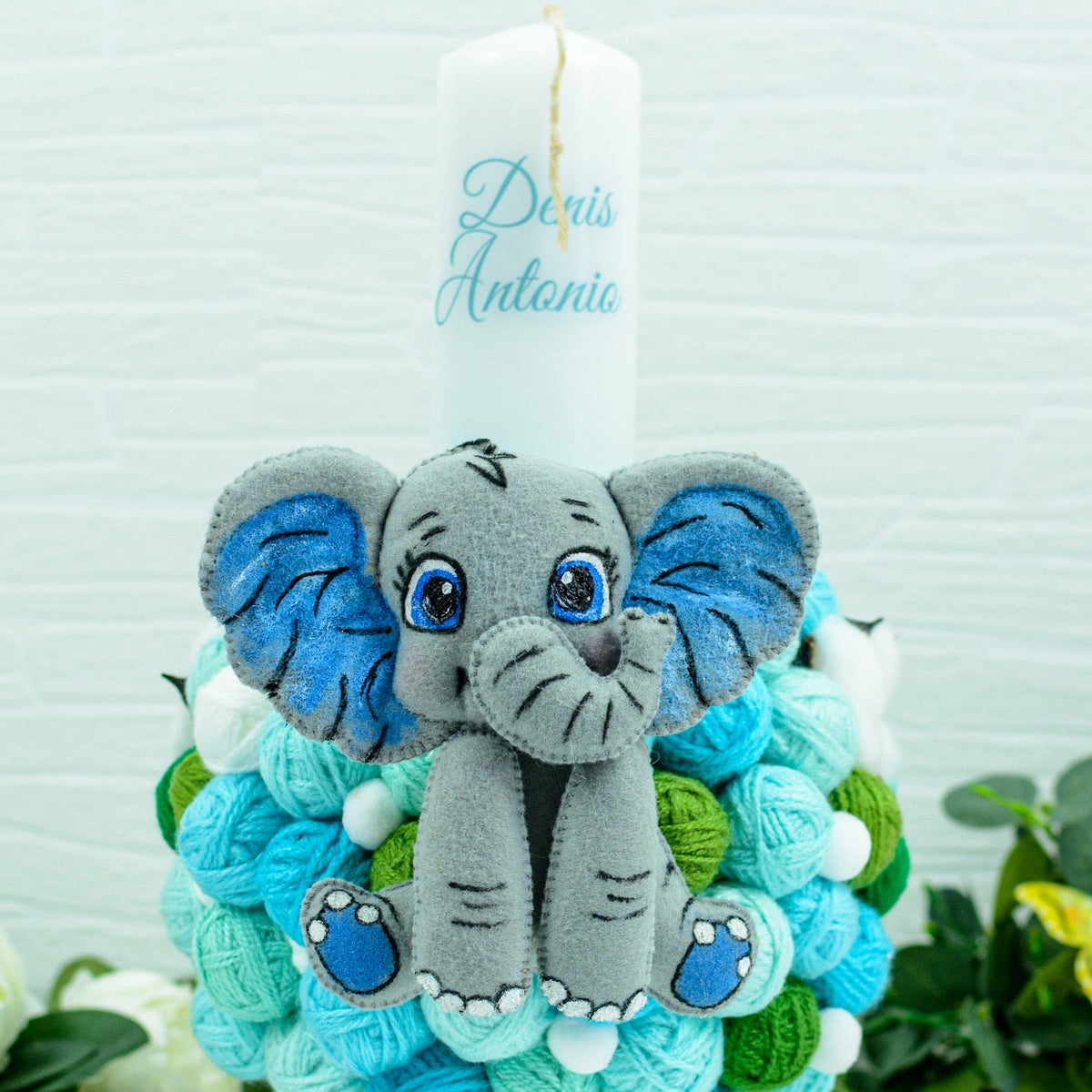 Lumanare Botez gheme Elefant RoHandWork