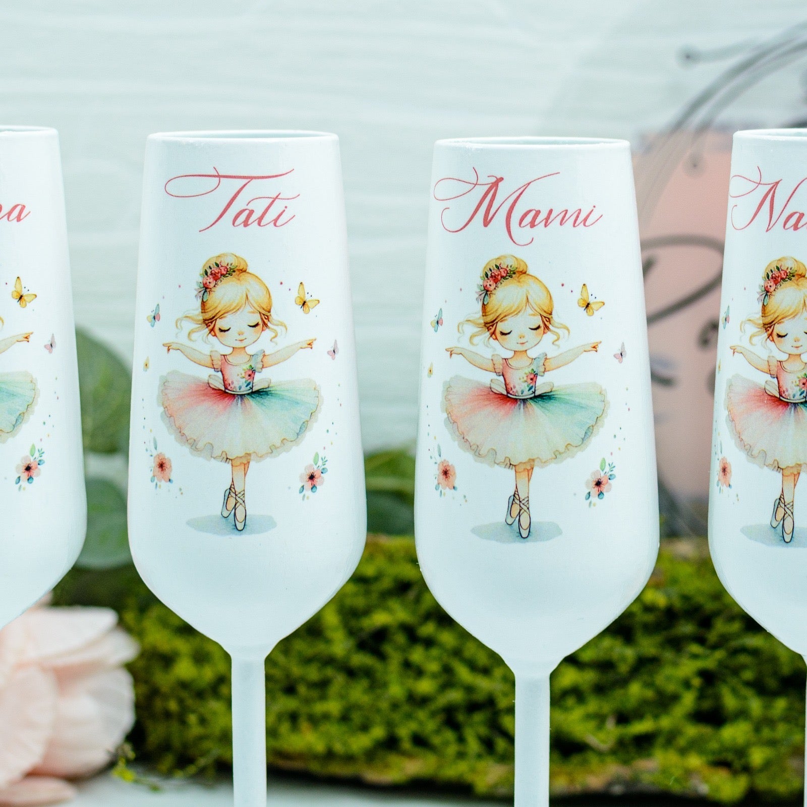 Set pahare botez Balerina Delicată Colorata RoHandWork