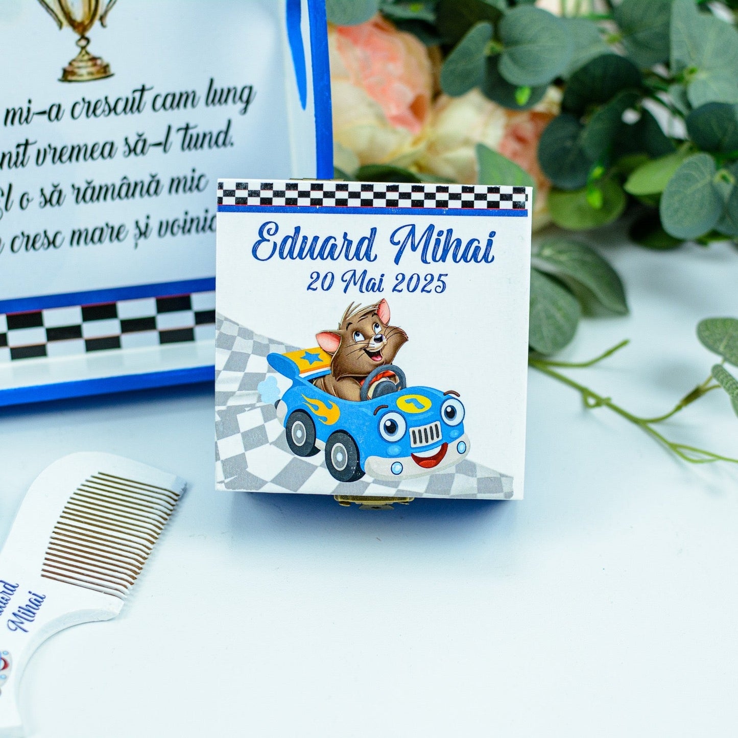 Set mot Pisoi in masina  - set tava taiere mot personalizat RoHandWork