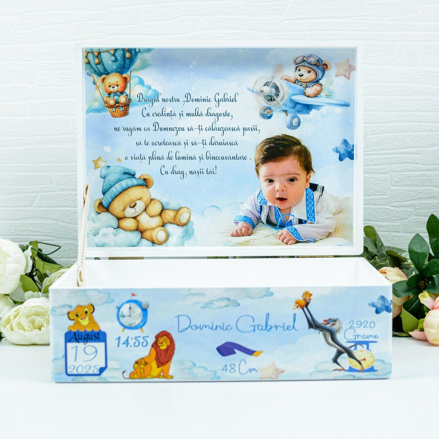 Cutie de amintiri botez Ursuleți veseli RoHandWork