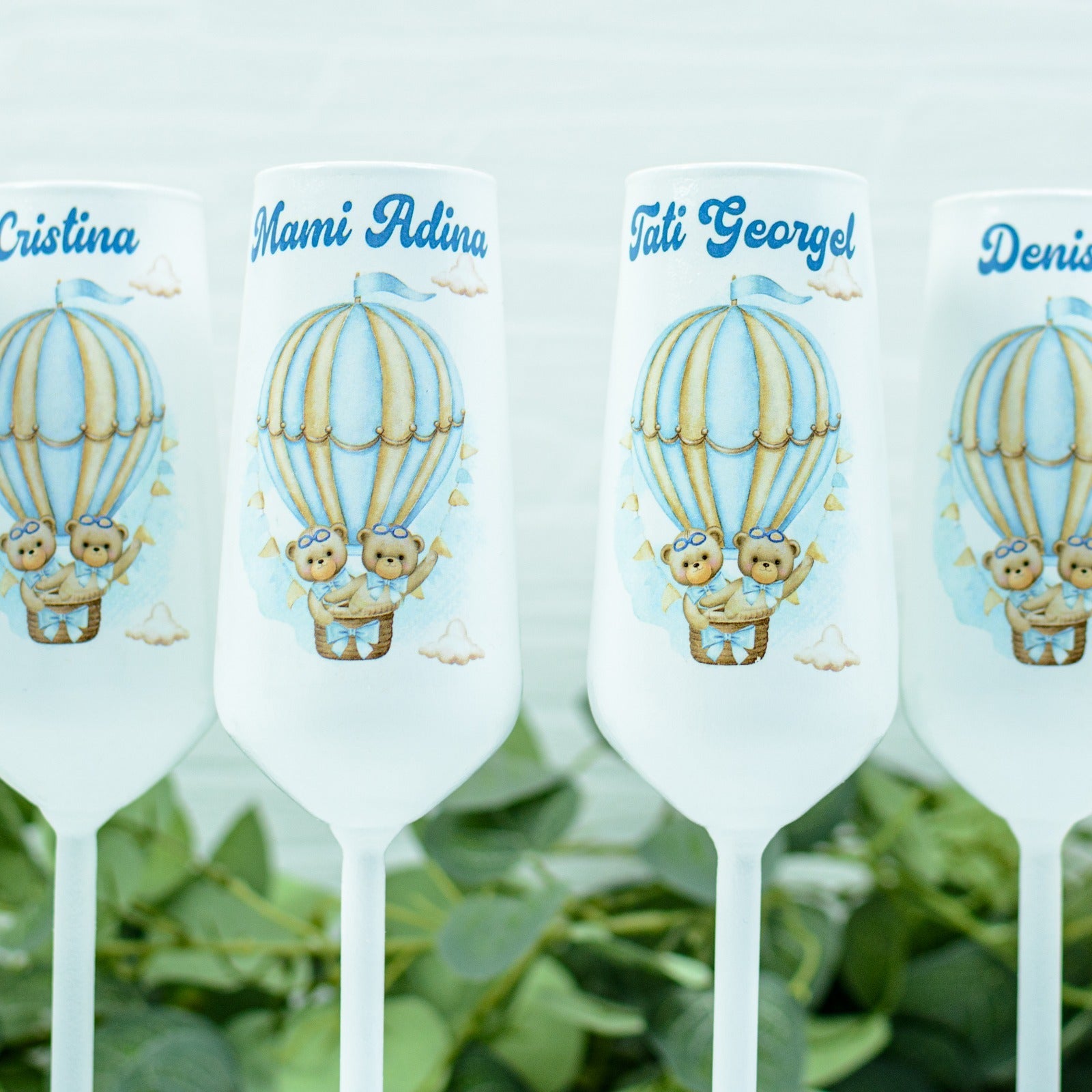 Pahare personalizate botez gemeni Ursuleți RoHandWork