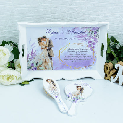 Set gatitul miresei Purple Love story RoHandWork