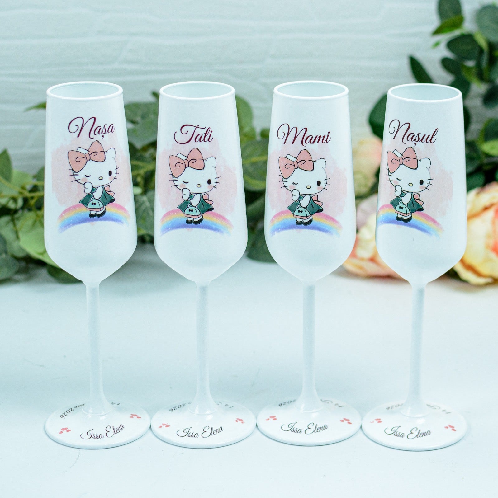 Pahare personalizate botez HelloKitty RoHandWork