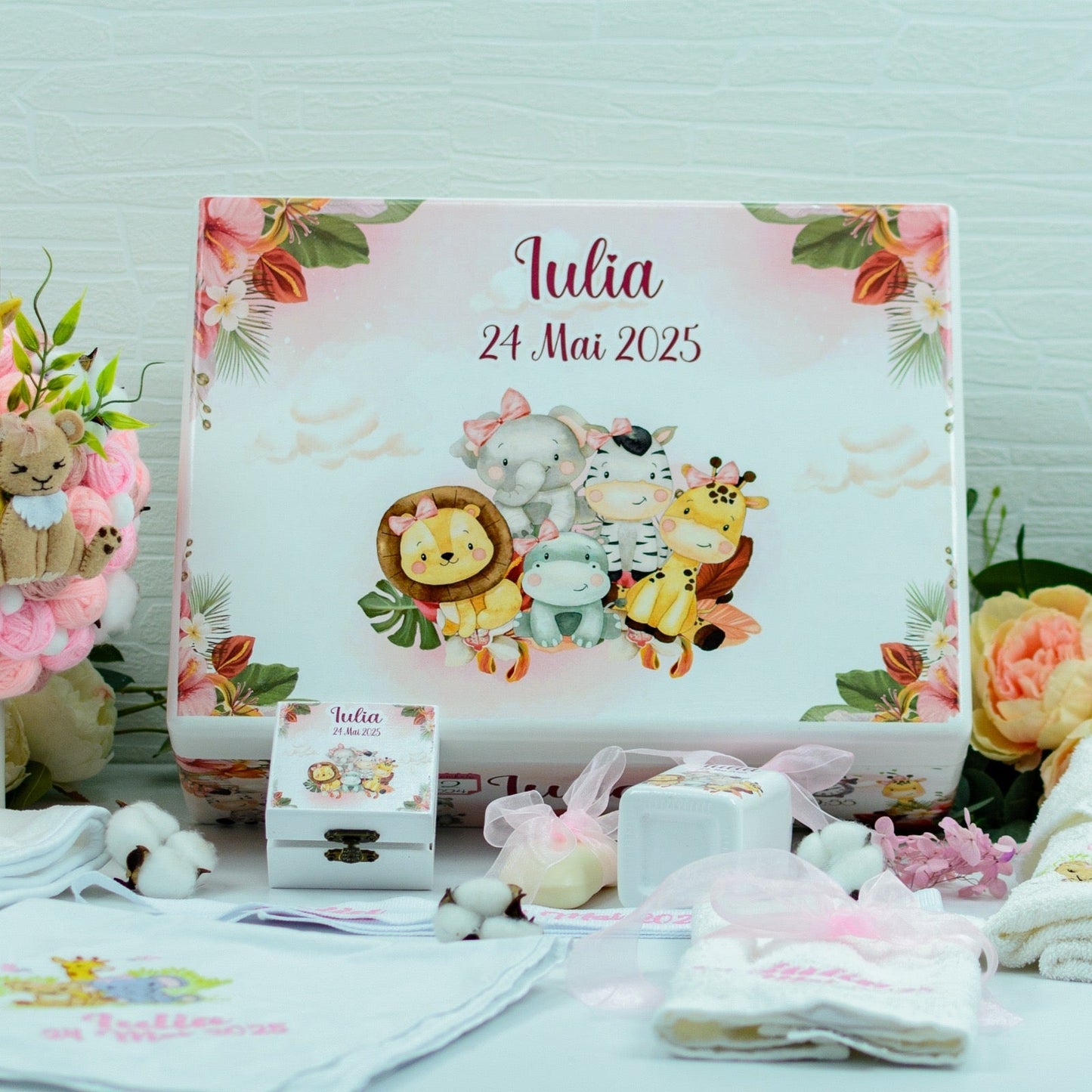 Set trusou botez animăluțe junglă fetiță RoHandWork