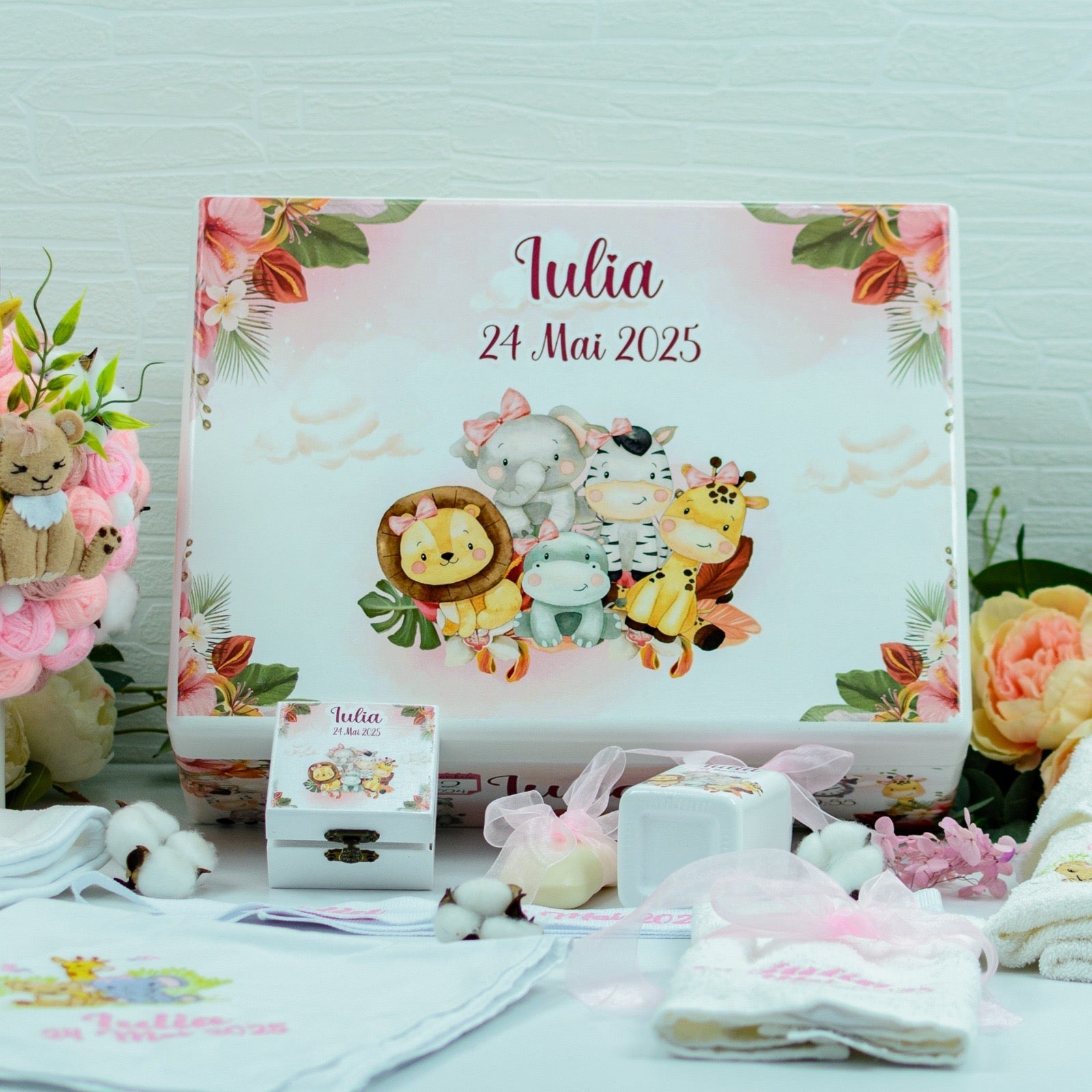 Set trusou botez animăluțe junglă fetiță RoHandWork