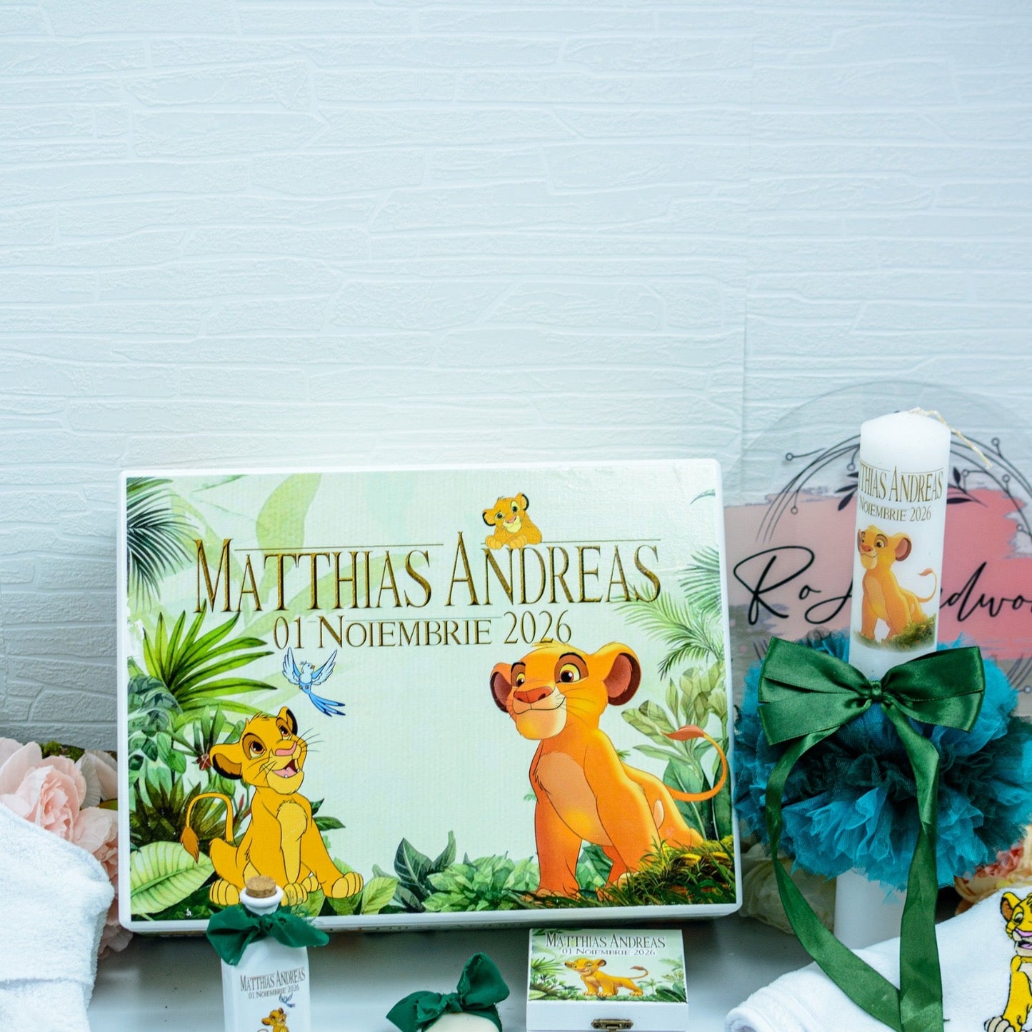 Trusou personalizat pentru botez -Leu Simba Lion King RoHandWork