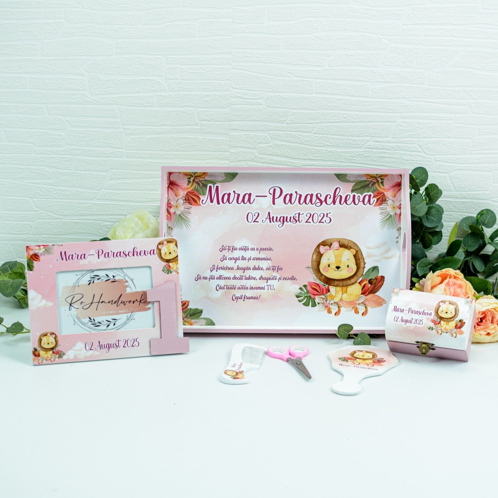 Set mot leuț cu fundiță    - set tava taiere mot personalizat RoHandWork