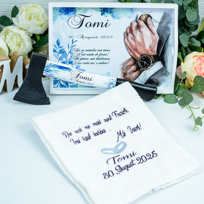 Set pentru gatitul mirelui Blue RoHandWork