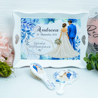 Set personalizat pentru gatitul miresei Albastru Regal RoHandWork