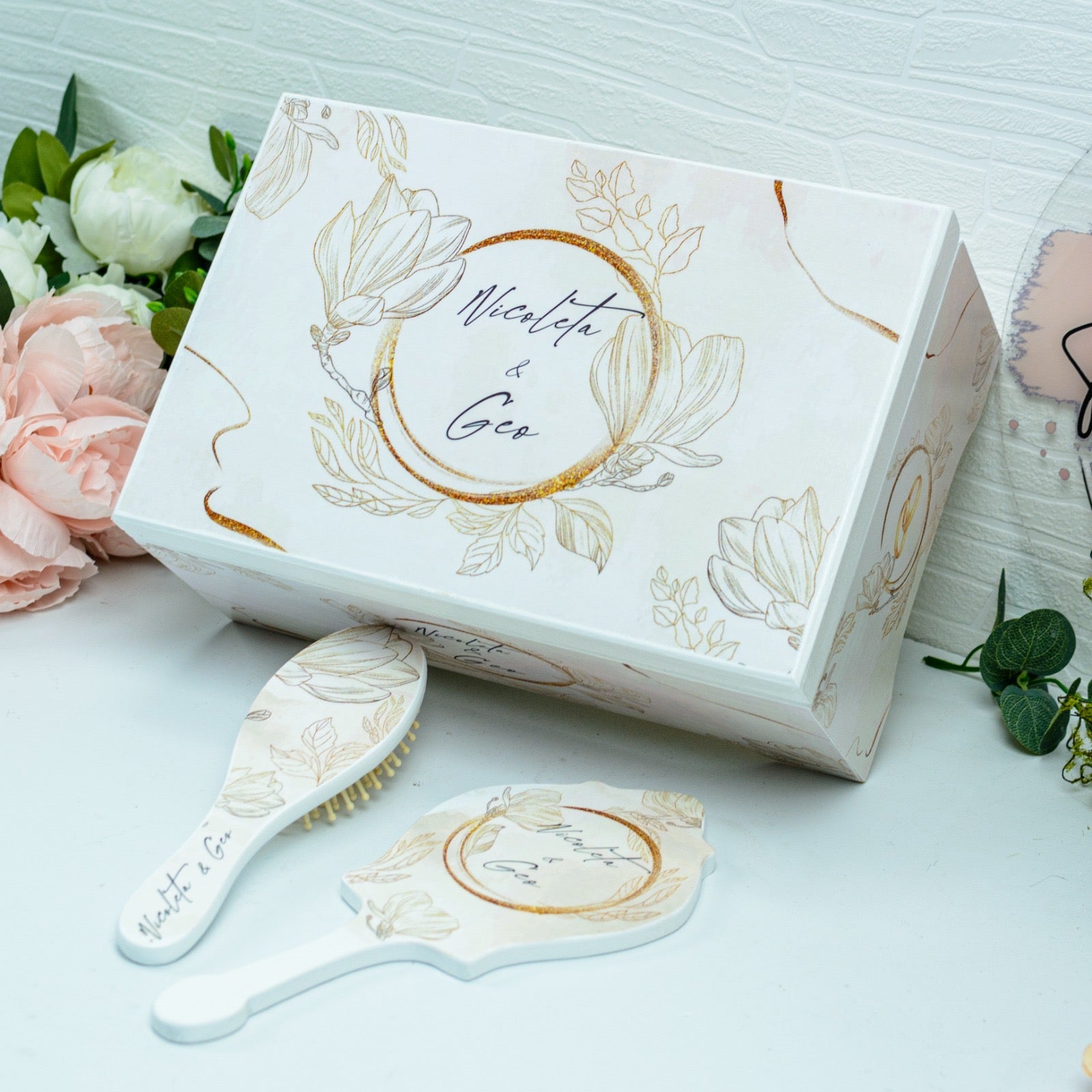 Cutie Amintiri medie Nunta cu magnolii RoHandWork