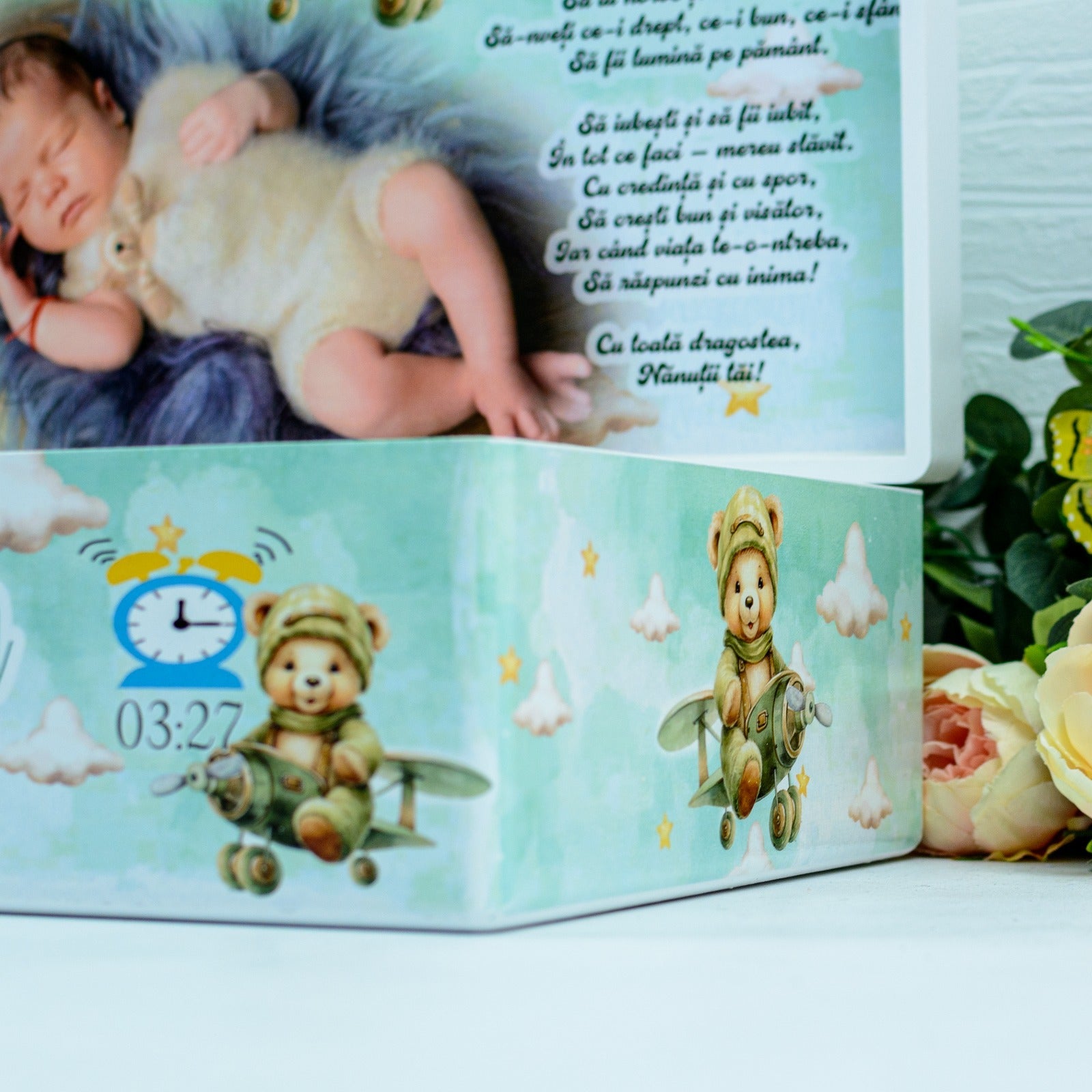 Cutie de amintiri botez ursuleț aviator RoHandWork