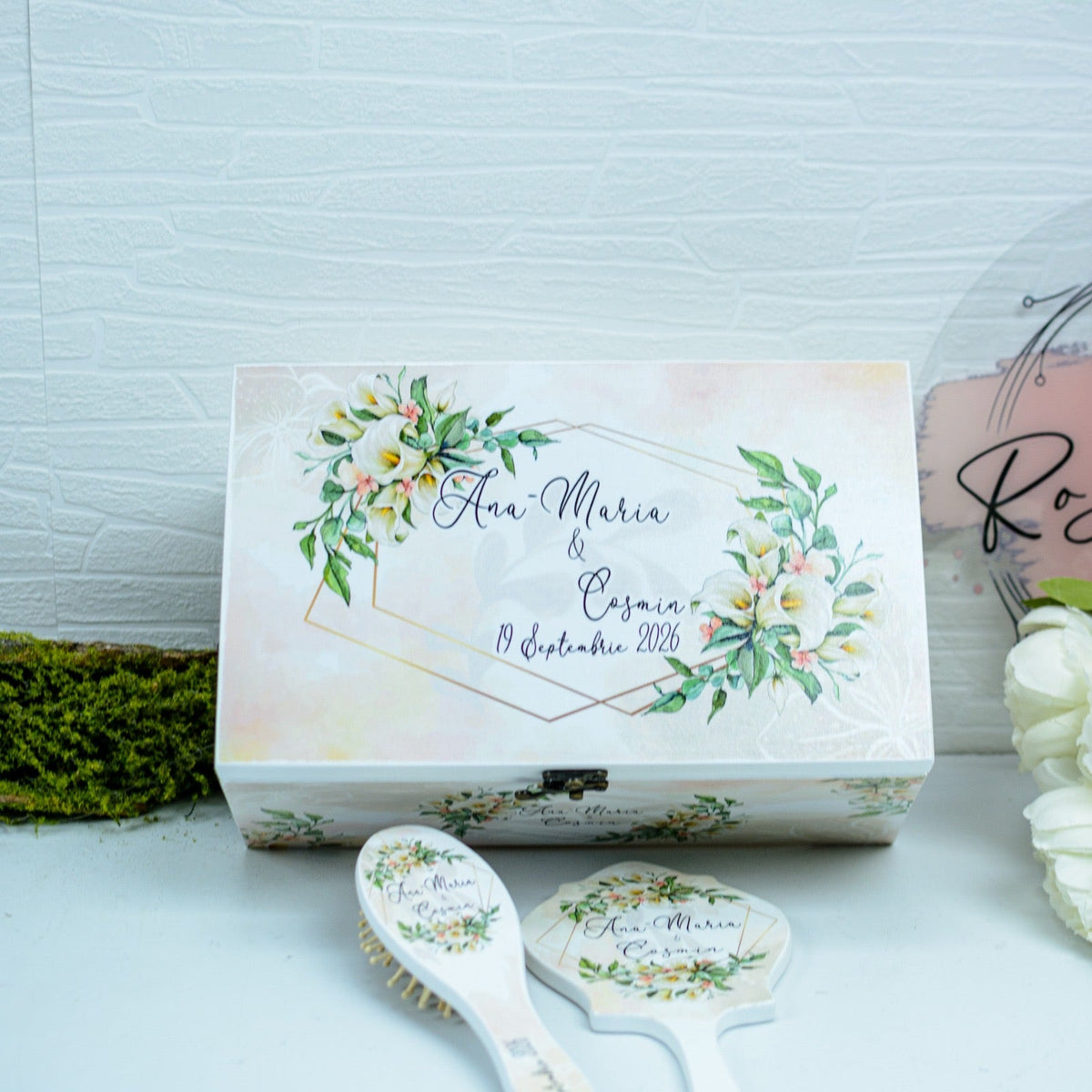 Cutie Amintiri personalizata medie pentru Nunta Cale RoHandWork
