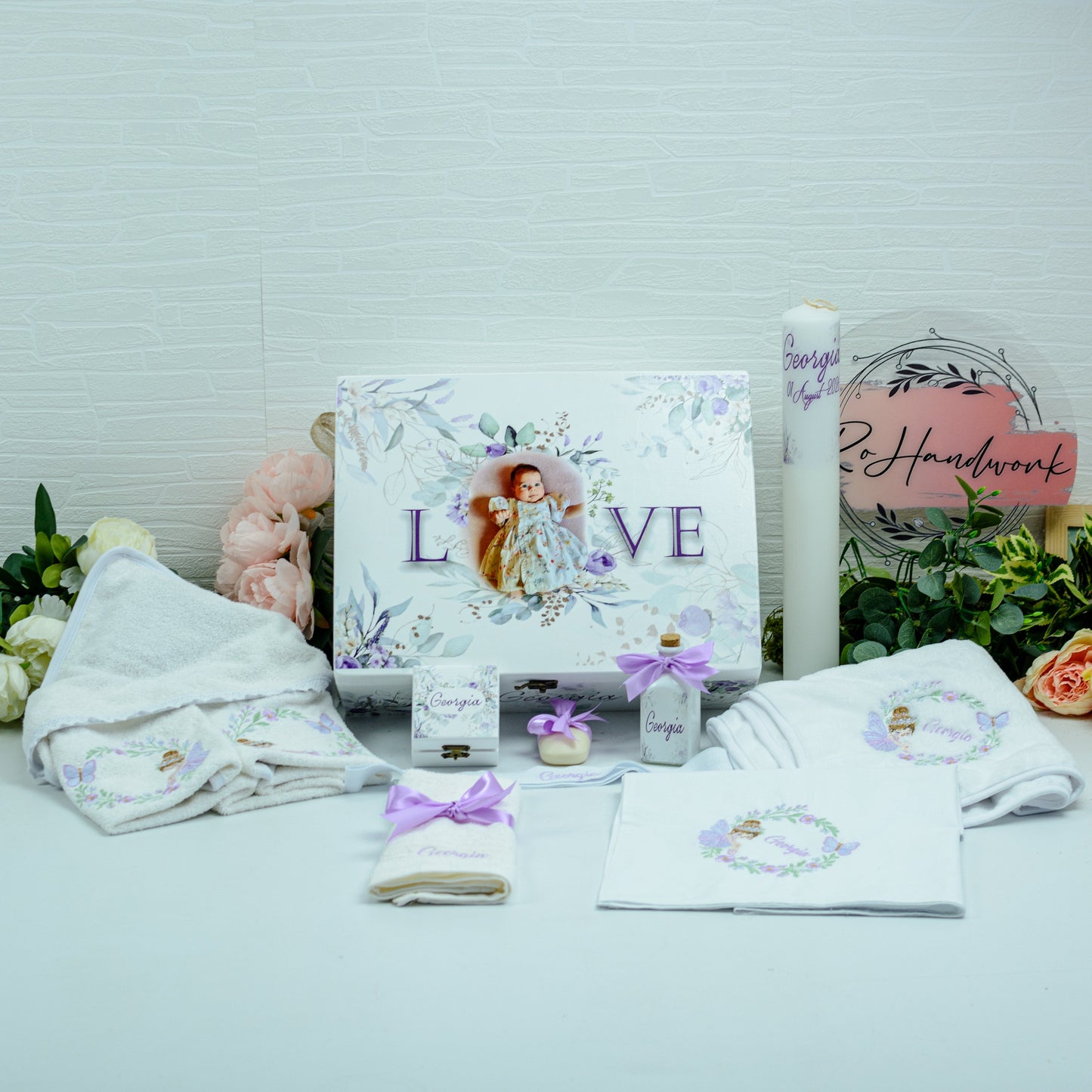 Set Trusou Botez Zana cu flori RoHandWork