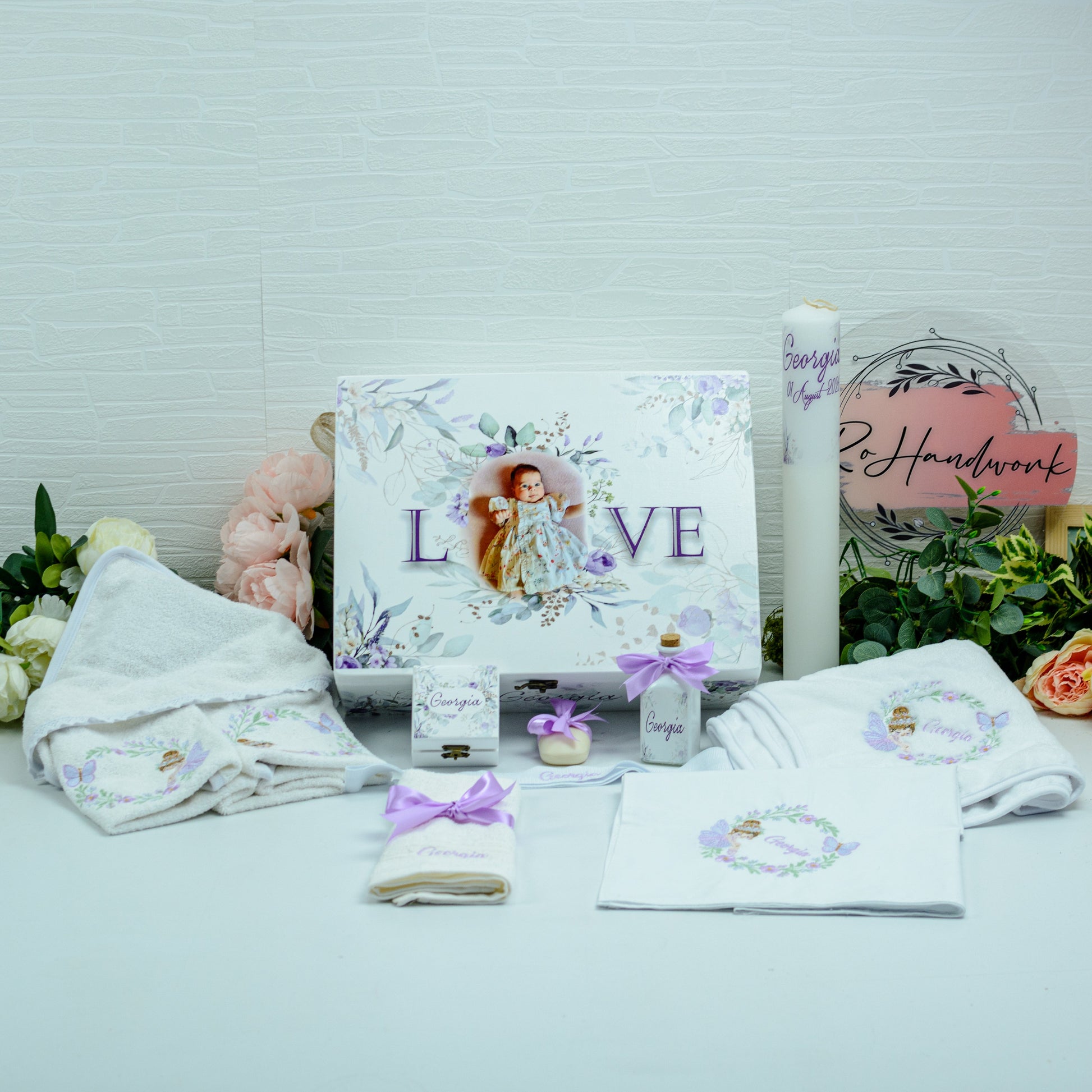 Set Trusou Botez Zana cu flori RoHandWork