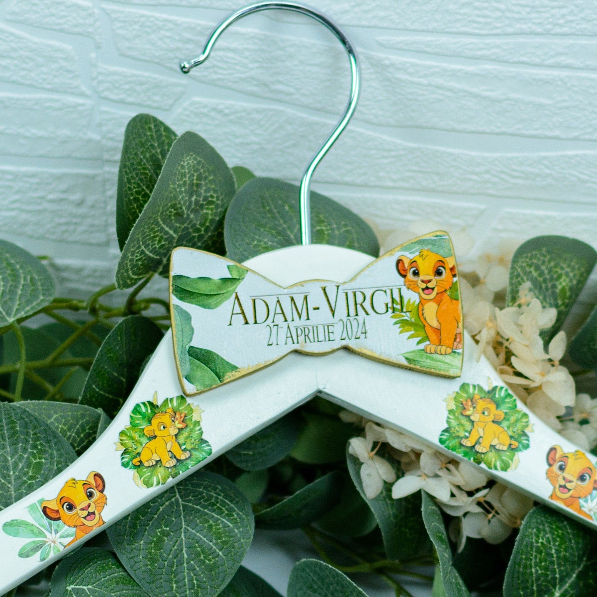 Umeras copil botez personalizat Lion RoHandWork