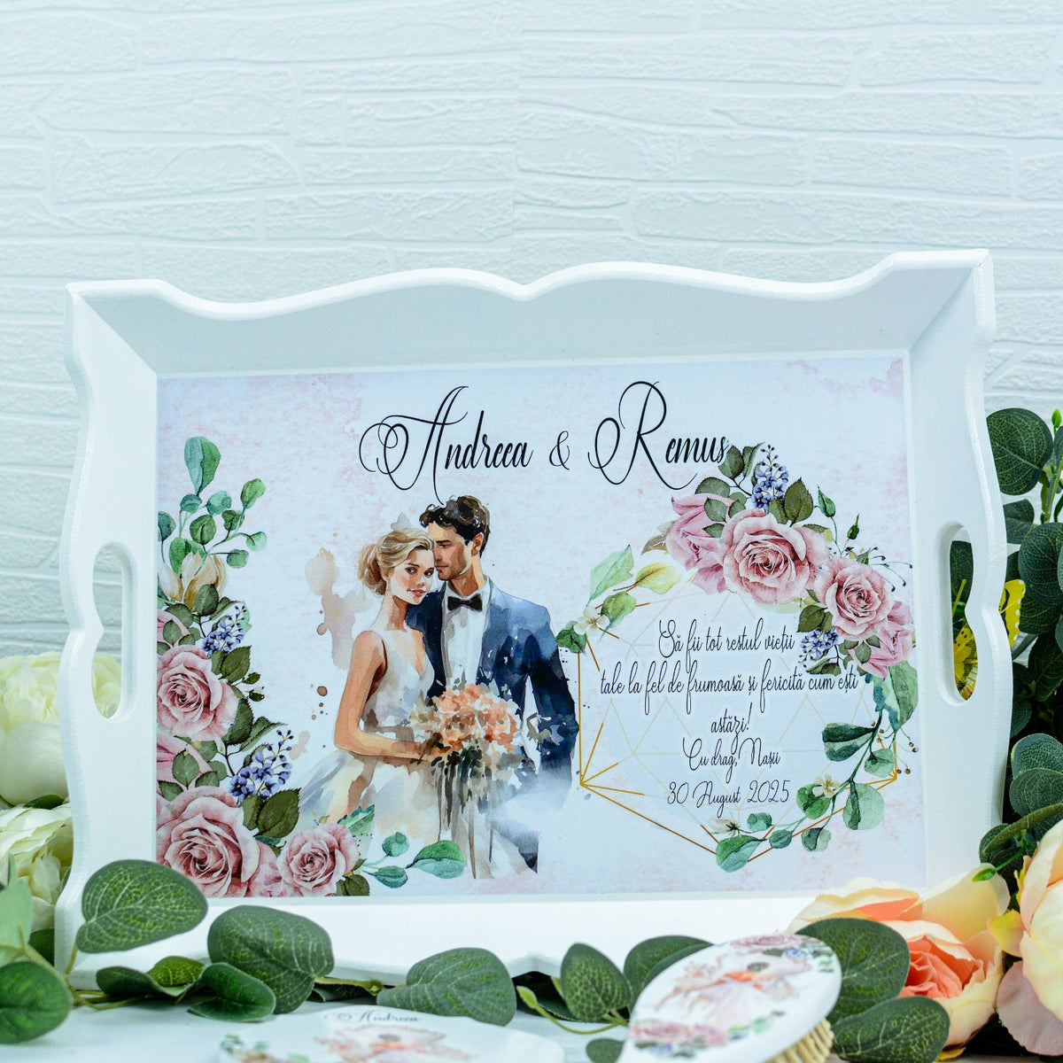 Set gatitul miresei flori RoHandWork