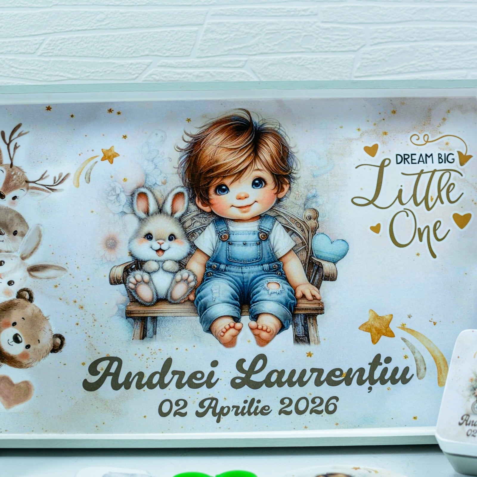 Set mot băiețel simpatic     - set tava taiere mot personalizat RoHandWork