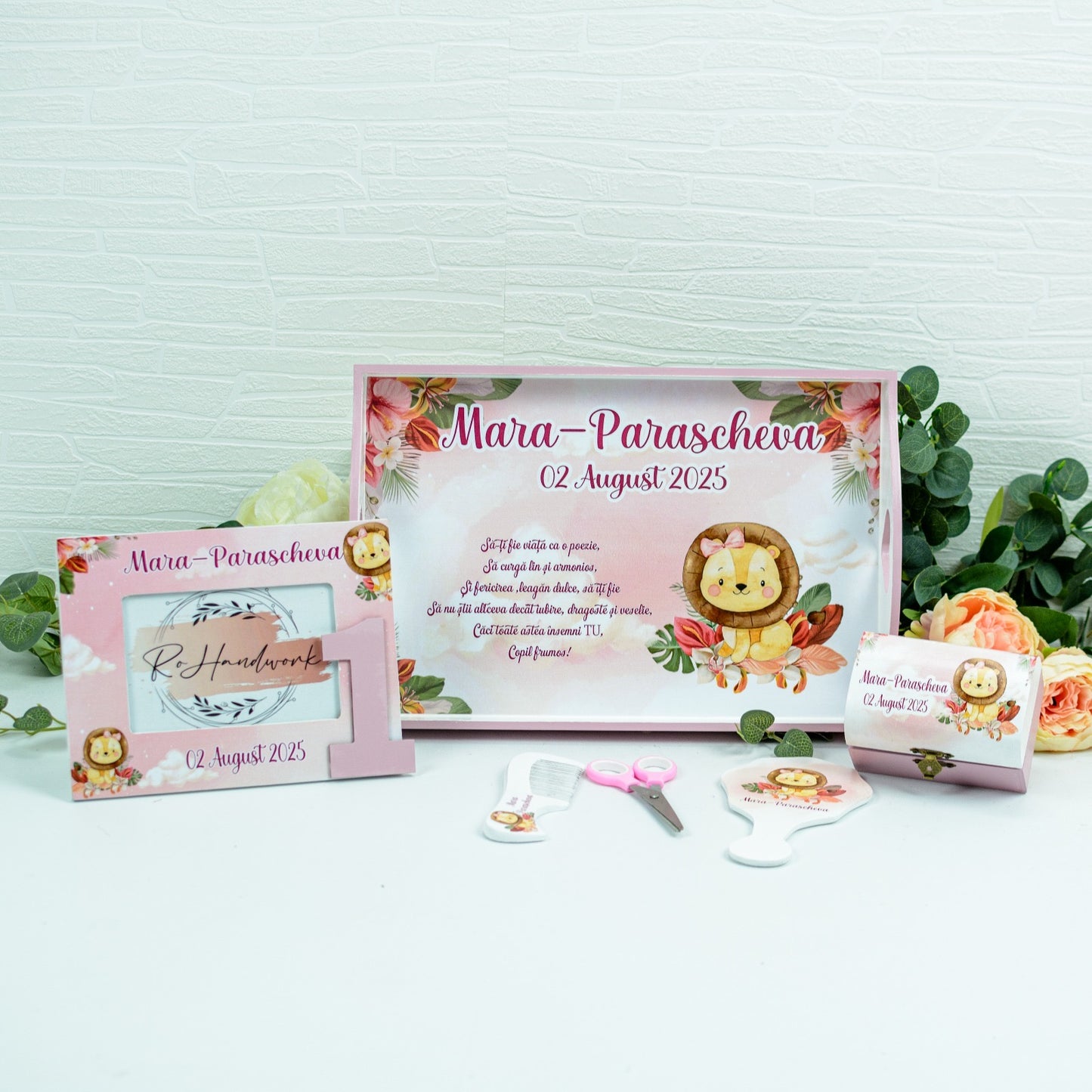 Set mot Leuț cu fundiță   - set tava taiere mot personalizat