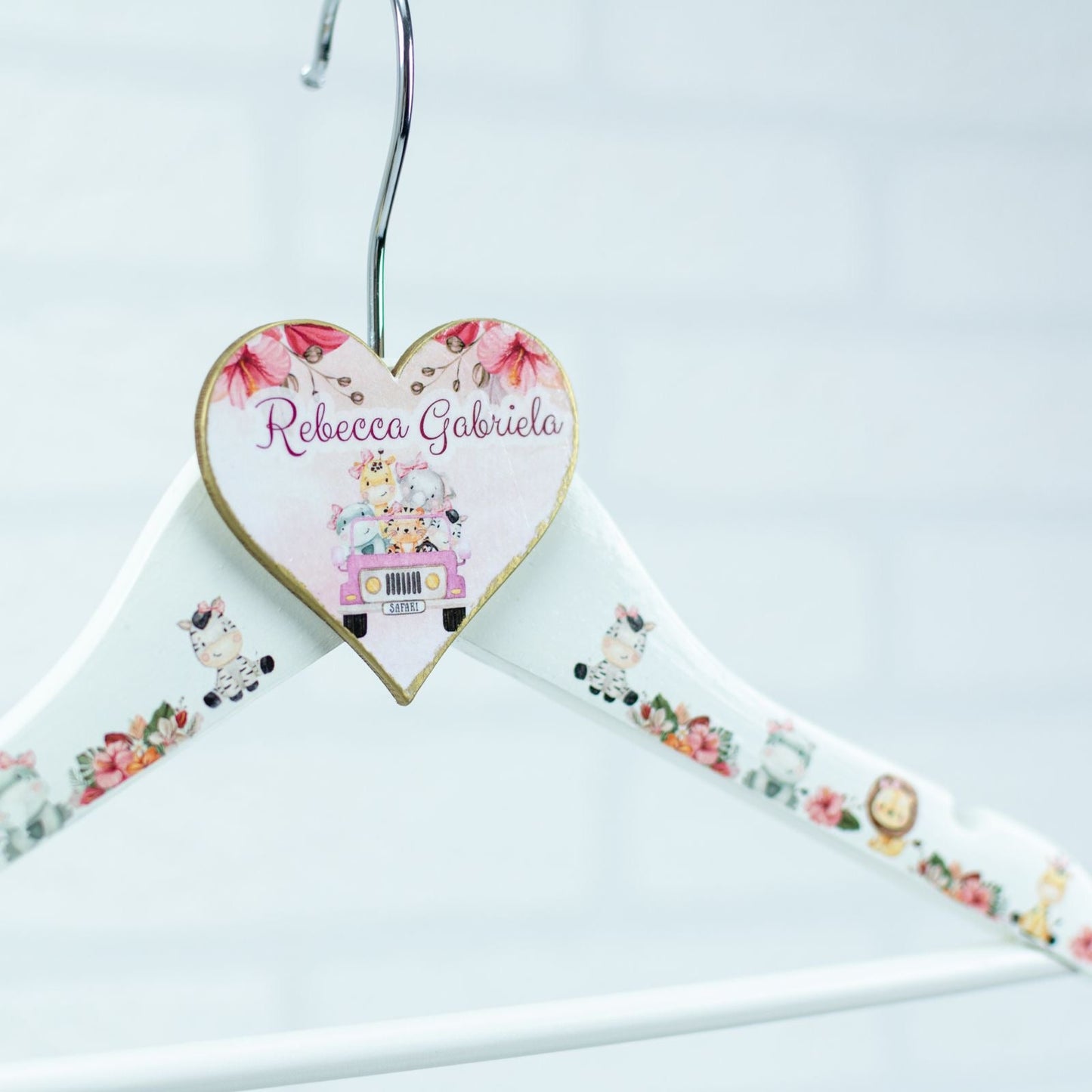 Umeras copil botez personalizat animăluțe în mașină fetiță RoHandWork