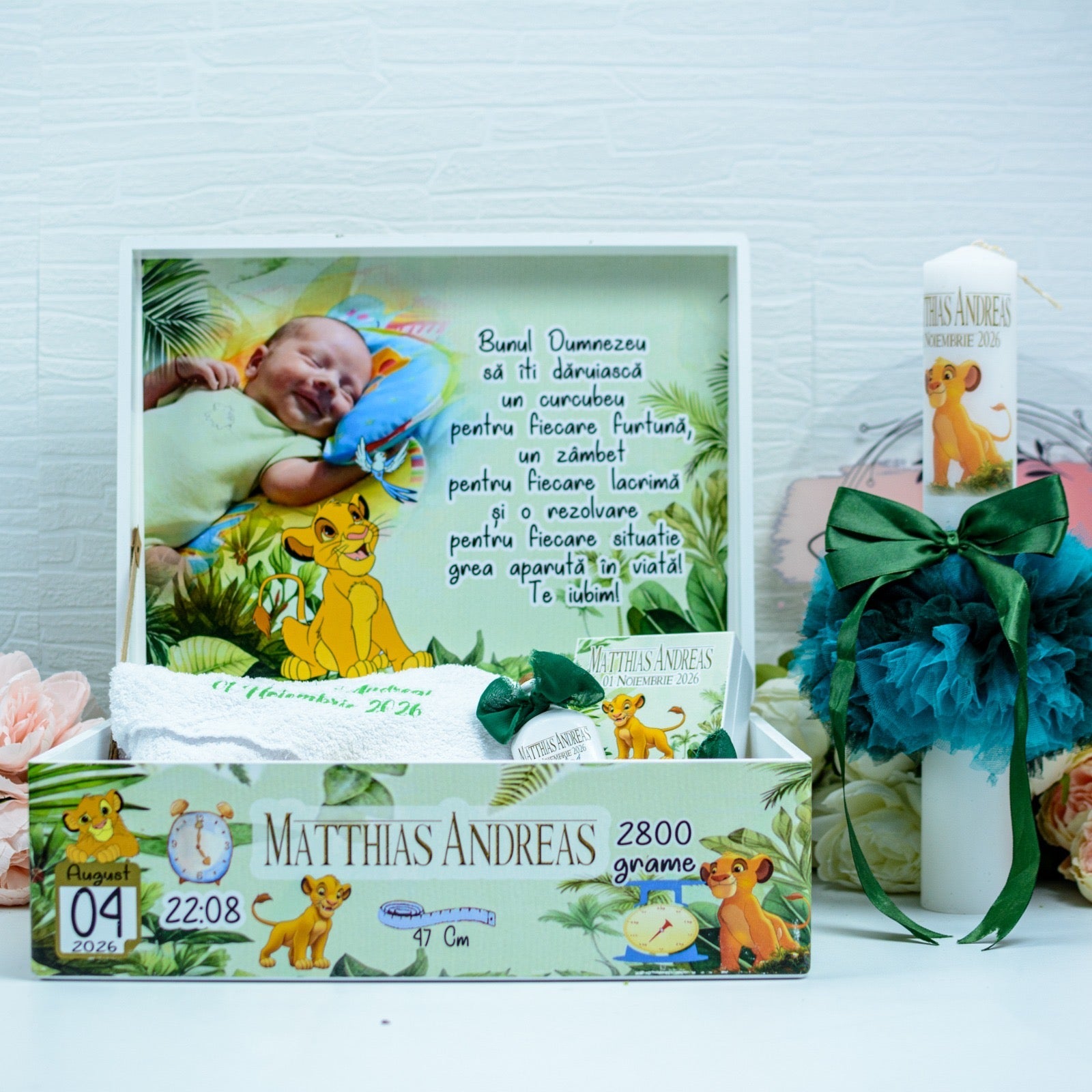 Trusou personalizat pentru botez -Leu Simba Lion King RoHandWork