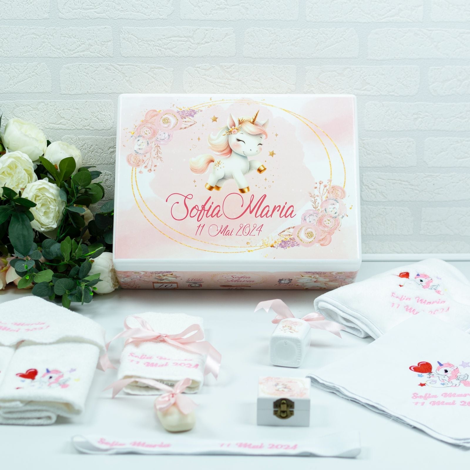 Set trusou botez Unicorn delicat RoHandWork