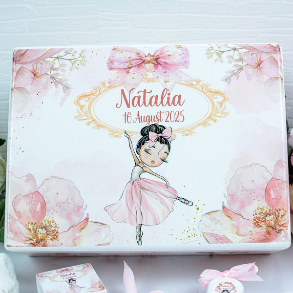 Cutie de amintiri botez Balerina RoHandWork
